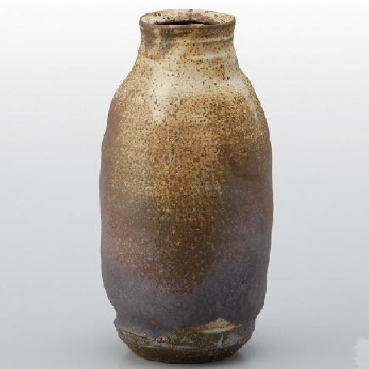 信楽焼 花噐・花瓶 鉄粉引 作家 「小川顕三作」