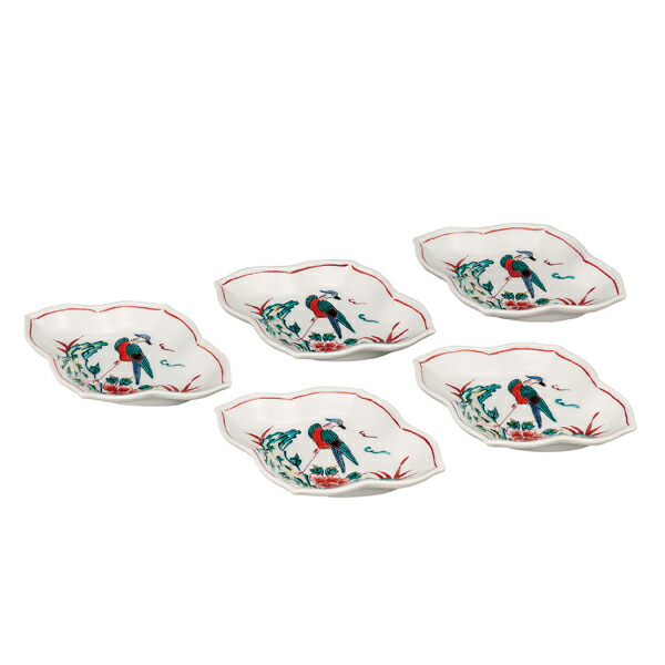【九谷焼】 5.3号皿揃 古九谷花鳥＜九谷焼 和食器 鉢 小鉢 一般受け 差し上げ物 仕掛ける 差し上げ物 一緒になる祝賀会/内祝い/しっぺい返し＞