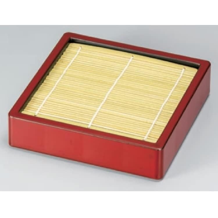 越前漆器・越前塗 漆遊館 角ざる (竹角す付) 茜朱｜七to八-Seven to eight-