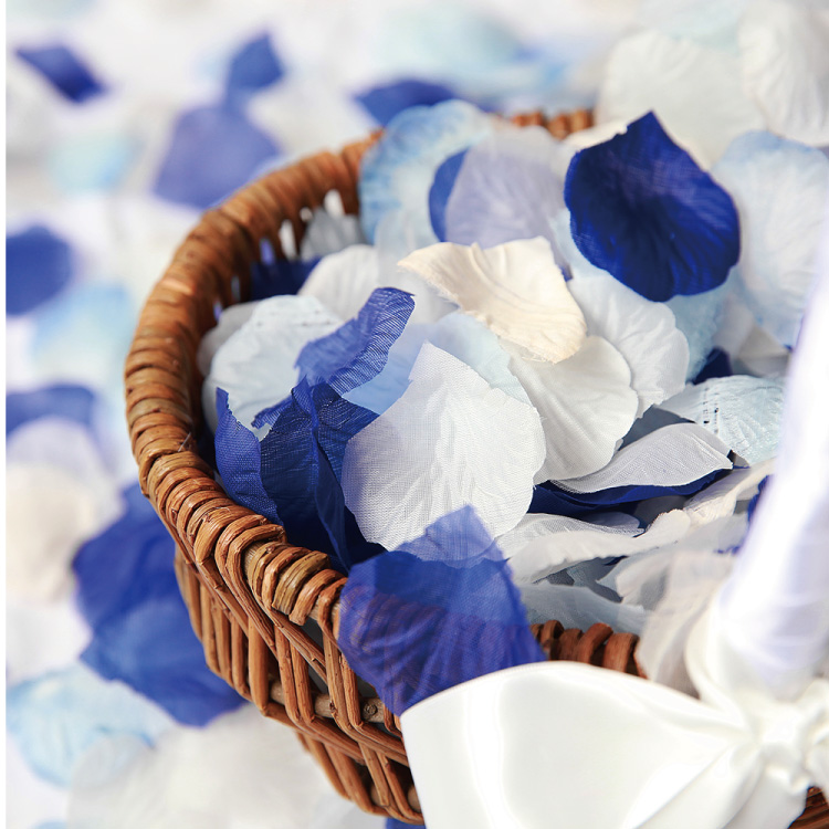 【楽天市場】フラワーシャワー 造花 ウェディング ロイヤルブルー 5色MIX 限定 花びら 約1000枚 青 白 水色 圧縮 結婚式 小物