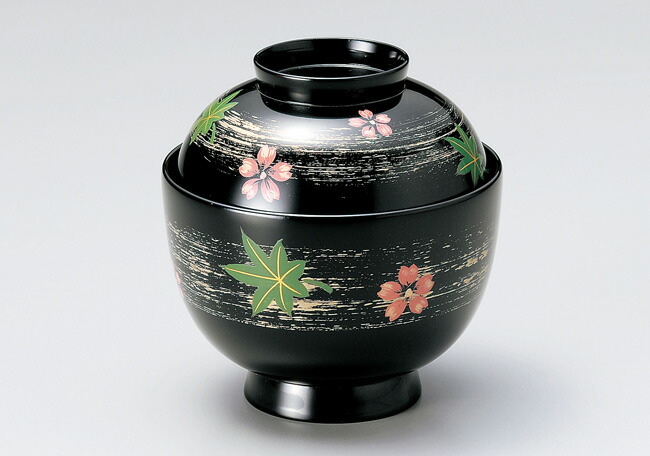 楽天市場】越前漆器 木製吸物椀 花丸蒔絵 5客 : 漆器 久太郎
