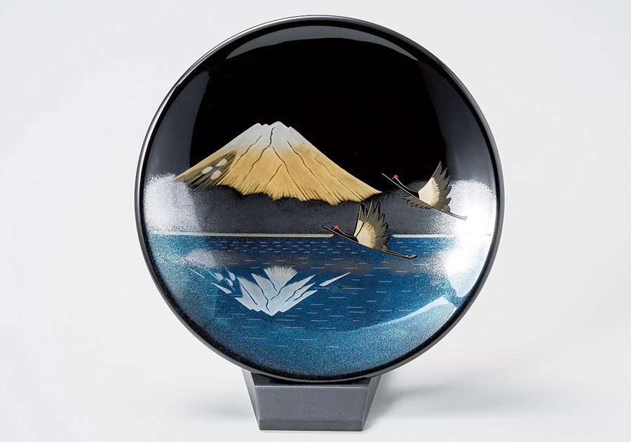 ノリタケ 金富士 飾り皿 富士山 銘あり 作家物 大皿 約35.5cm 富士山 45.5cm額皿 赤富士(皿立て付) | ノリタケ食器公式