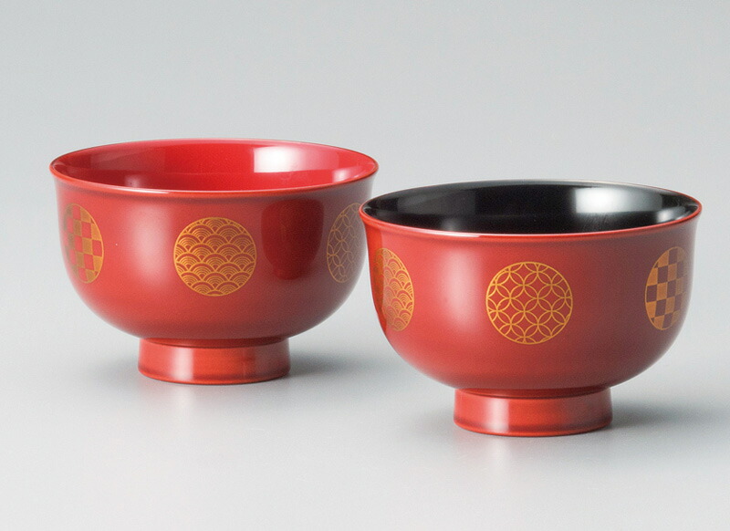 川連漆器、大椀、蕎麦椀、うどん椀、2客セット。 ラーメン どんぶり 食器 お椀 木製 日本製 大きめ 丼 黒 おわん