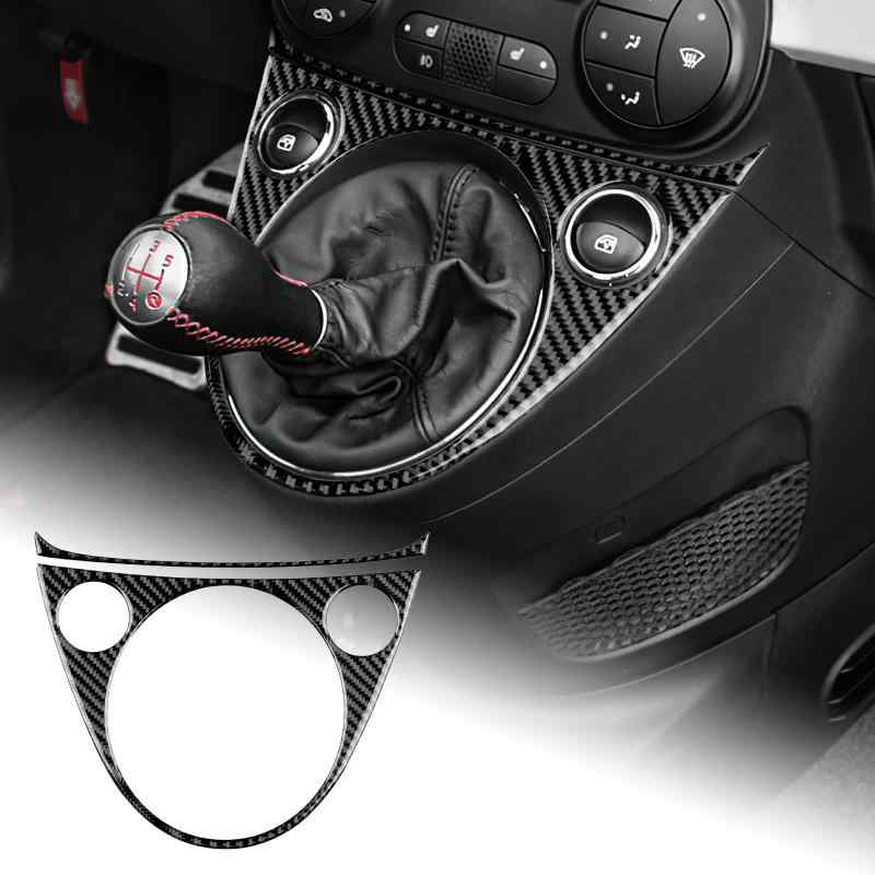 アバルト 595 Abarth 595 2016-2023 専用 アクセサリー カーボンファイバー 内装 カスタム パーツ ギアシフトノブパネルステッカー おしゃれ ドレスアップ 傷防止 インテリア 両面テープ付