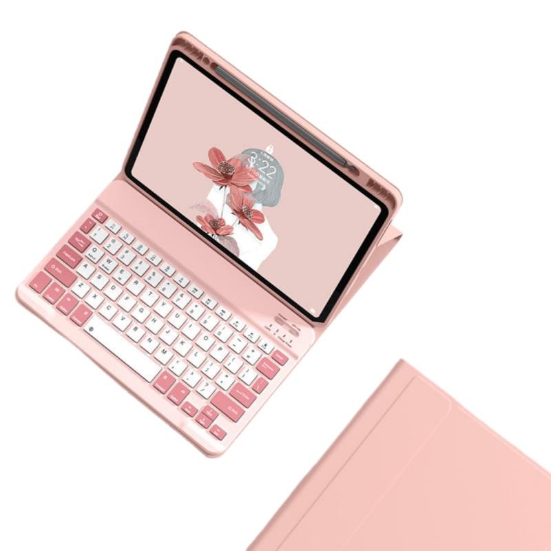 iPad Air 11 M3 M2/ Air第4 5世代/Pro11 第4 3 2 1 世代 用のキーボードケース Bluetooth 無線 カバー おしゃれ 配色 カラーキー マグネット 分離式 キーボード 上側ペンシル収納