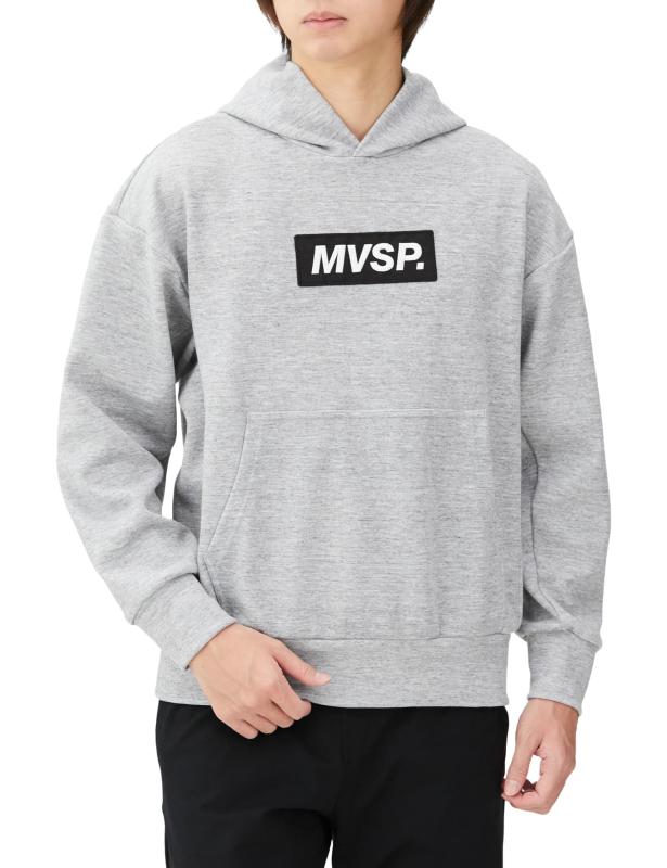 MOVESPORT(ムーブスポーツ) スウェットデサント S.F.TE ボックスロゴ ヘザーフーディー フード付き ストレッチ 吸汗速乾 UVカット(50+) メンズメンズ