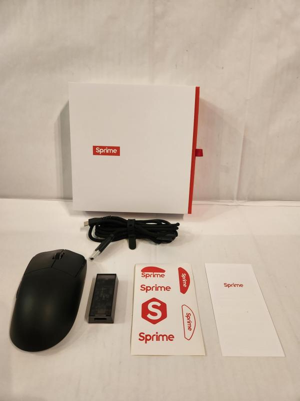 Sprime sp-pm1-black ワイヤレスゲーミングマウス 4K 8K 無線 有線 FPS TPS エルゴノミクス 左右非対称 軽量マウス 1年間 国内正規
