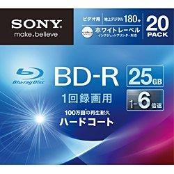 SONY ビデオ用BD-R 追記型 片面1層25GB 6倍速 ホワイトプリンタブル 20枚パック 20BNR1VGPS6