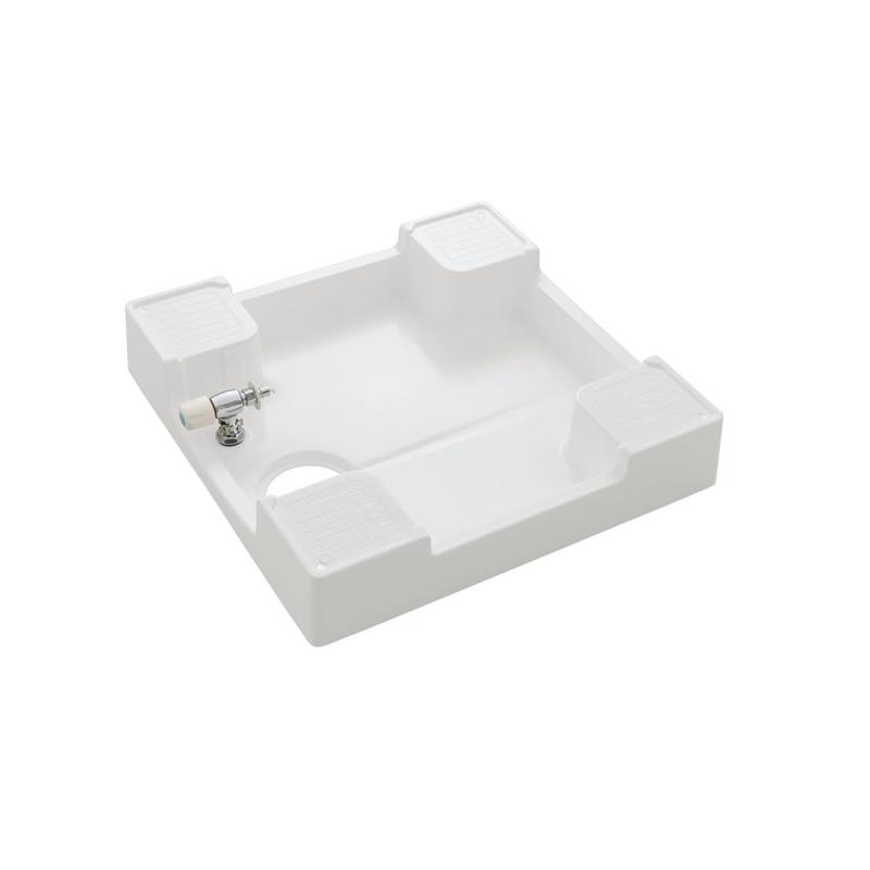 SANEI(サンエイ) 洗濯機パン 洗濯機用水栓付 洗濯機給水ホース2m付 外寸640mm×640mm ホワイト 寒冷地用 5410KS-W-640