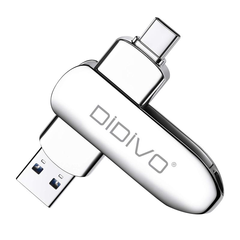 DI USB Cフラッシュドライブ 2イン1 デュアルUSB Type -Cフラッシュドライブ USB 3.1 高速サムドライブ メタルメモリースティック 写真スティック 写真/ビデオ/音楽用