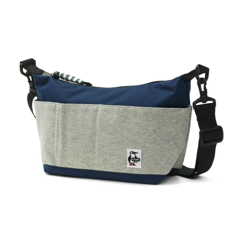 [チャムス] Bag Collect Shoulder Sweat Nylon メンズ ブラック/チャコール-Navy x Beige-H-Gray/Basic Navy