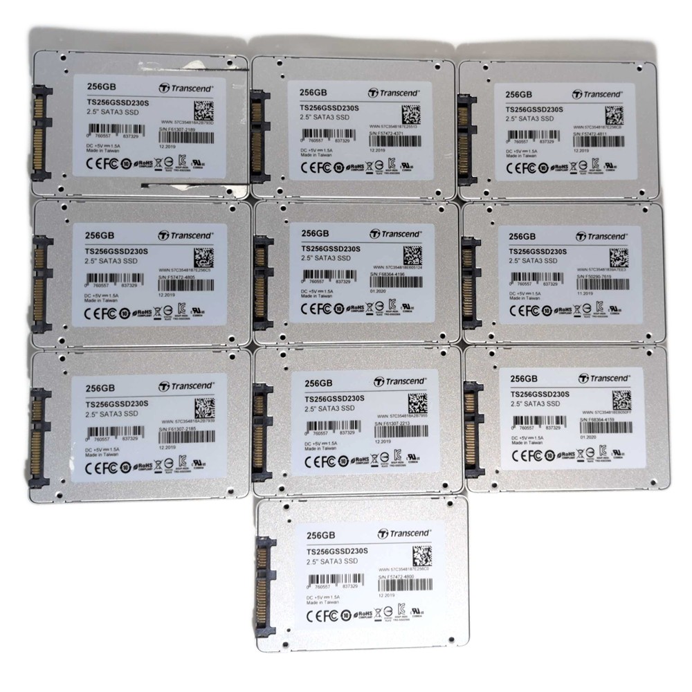【中古】【初期化済】Transcend SATA SSD 256GB 10台書き割り