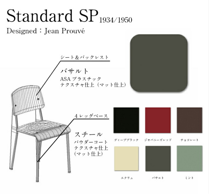 Standard Sp スタンダード エスピー バサルト Basalt Vitra ヴィトラ ジャン プルーヴェ Jean Prouve おしゃれ デザイナーズ家具 送料無料 コルビジェ ペリアン ジャンヌレ Mysteelroof Com