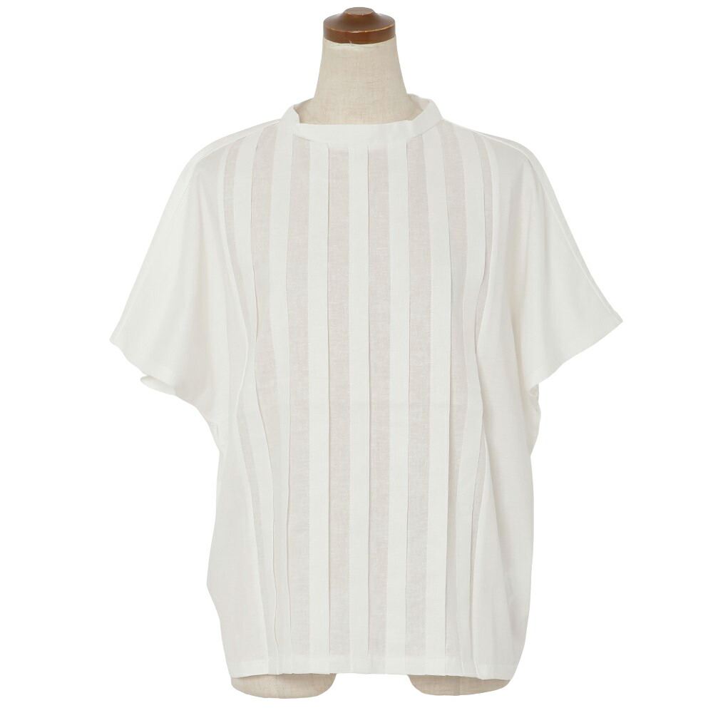 シーマリー cccmalie 無地フリルTシャツ　ホワイト　40 シャツブラウス レディース 長袖シャツ 無地 フリル襟