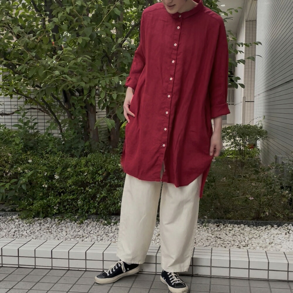 リネンエッグラインチュニック e231k112) / evam eva (エヴァムエヴァ) /linen tunic(リネン