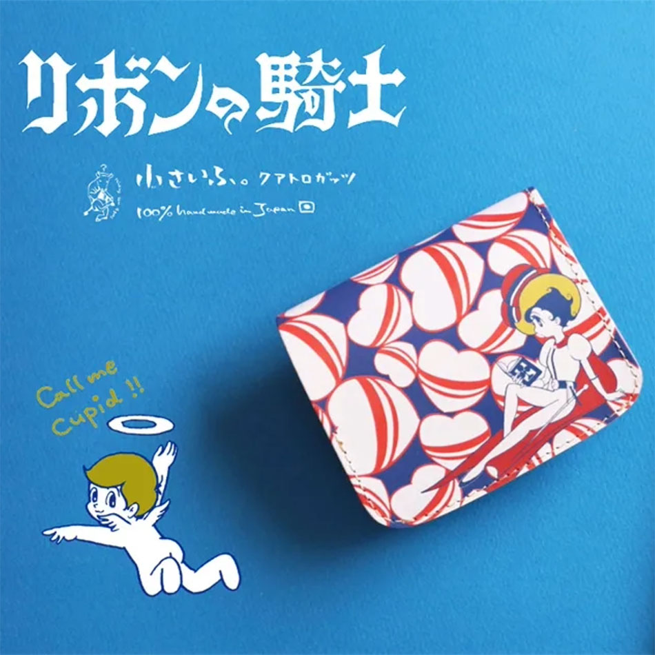 「小さいふ。」 小さい財布 お札が折れない ミニ財布 コンパクト財布 本革 革 栃木レザー 日本製 「リボンの騎士」ハンドメイド レディース カードたくさん 大容量 財布 二つ折り財布 手塚治虫 漫画 少女漫画 宝塚歌劇【クアトロガッツ コンチャホワイト】｜小さいふ。クアトロガッツ