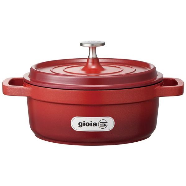 【T】gioia ラウンドキャセロール20cm レッド