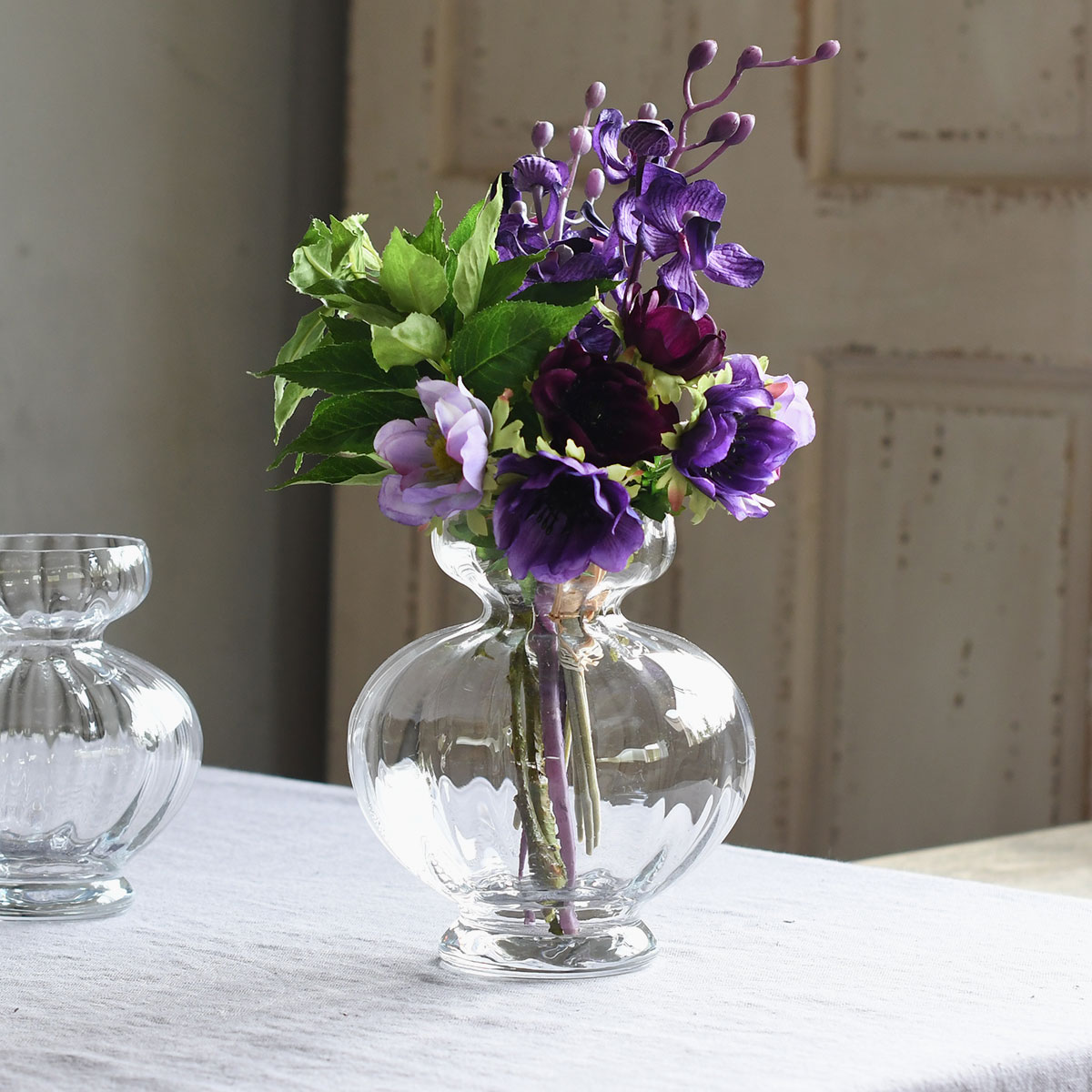 ガラス フラワーレリーフ ボンボンカップ 2個セット ガラス フラワーレリーフ ボンボンカップ 2個セット