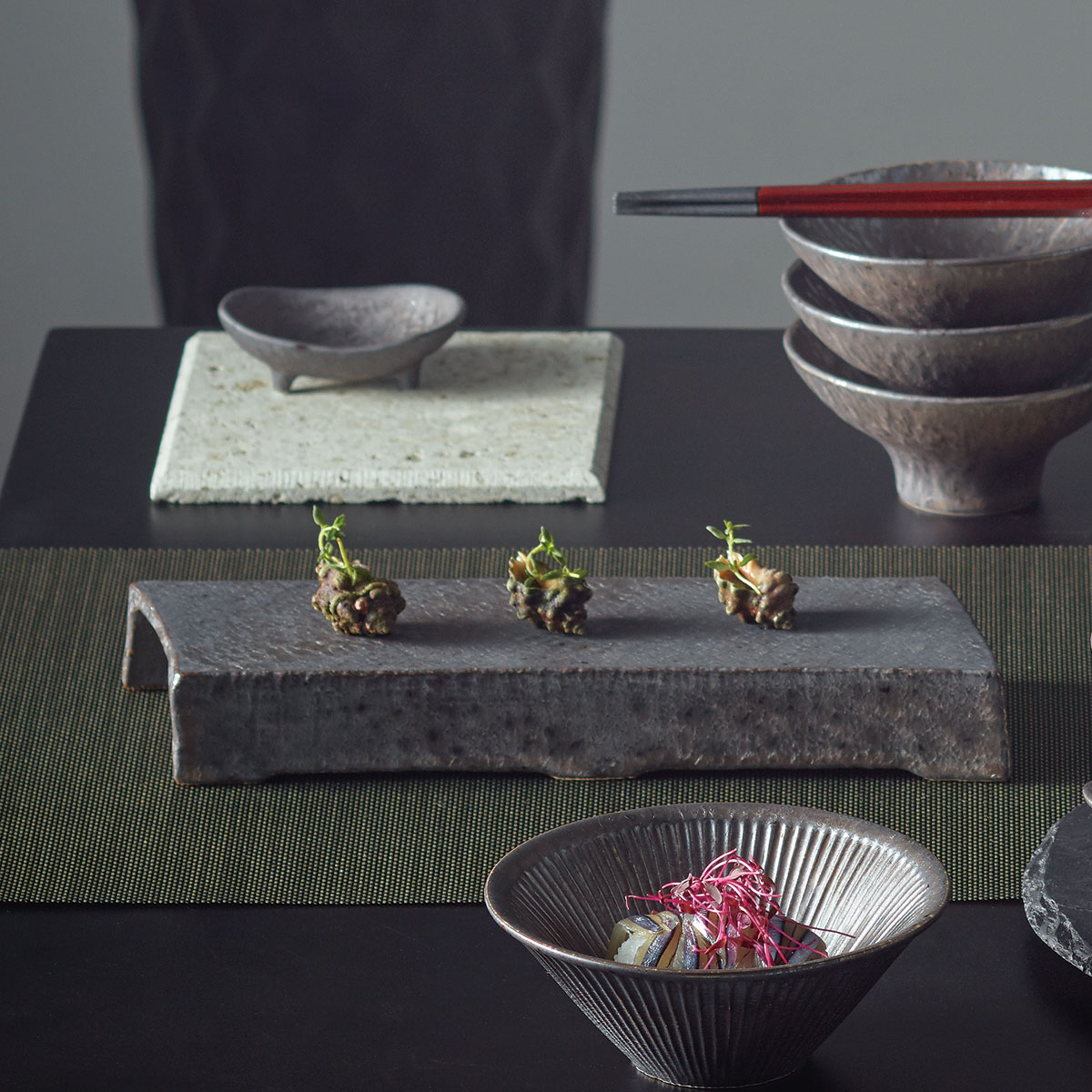 【取り寄せ商品】 M.STYLE 尚 SHO ブリッジプレート【日本製】　MJ118-494 【おもてなし M.STYLE 食洗機可 電子レンジ可】