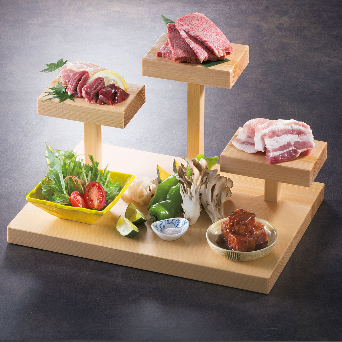 【取り寄せ商品】 立体盛込 遊山 三山【日本製】 32361 【パーティー 業務用 飲食店 映え 焼肉】