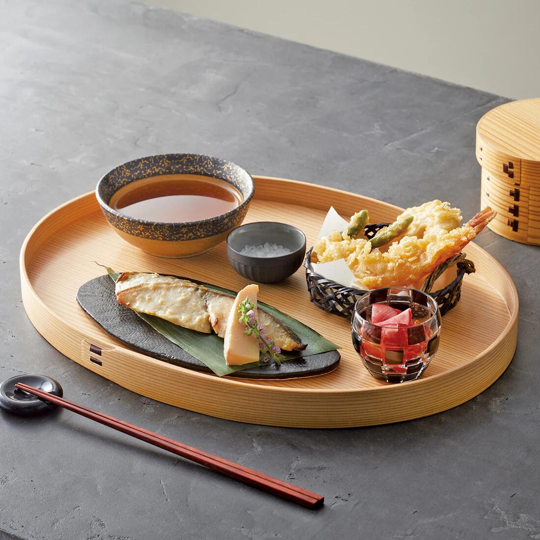 【取り寄せ商いもの】大館曲げわっぱ オーバル盛器【和今めかしい 今めかしい おもてなし 和食器 お盆 お盆 丸型 ラウンド 盆 食器 器 盛り付け 煮炊き 食べ物屋 和食 日本一皿分の料理 はたご屋 日本製】