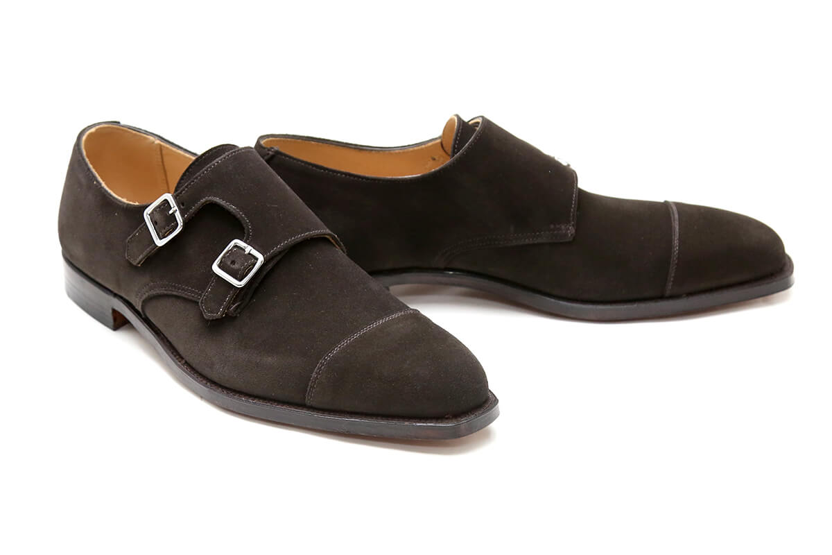 楽天市場 ビジネスシューズ 本革 モンクストラップ ブラウン クロケット ジョーンズ Crockett Jones メンズドレスシューズ 5170sdbrs ダークブラウンスエード ロウンズ ダブルモンク クインクラシコ Queen Classico