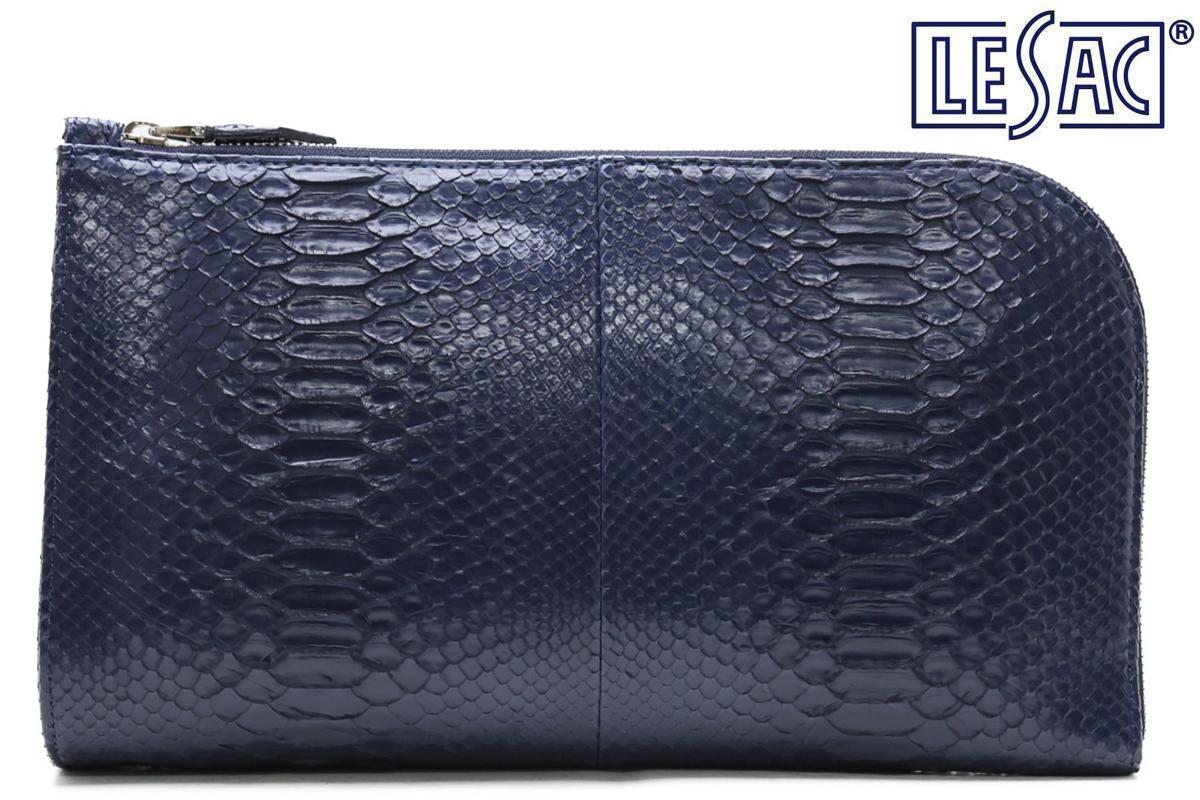 ダイヤモンドパイソンレザー レザック ブランド ブルー クラッチバッグ ブランド クラッチバッグ セカンドバッグ ネイビー バッグ 日本製 ヘビ革 セカンドバッグ バッグ メンズ レディース Le Sac Saggio Lsc Bl 8 5限定 R でpt倍レザック クラッチバッグ ブルー