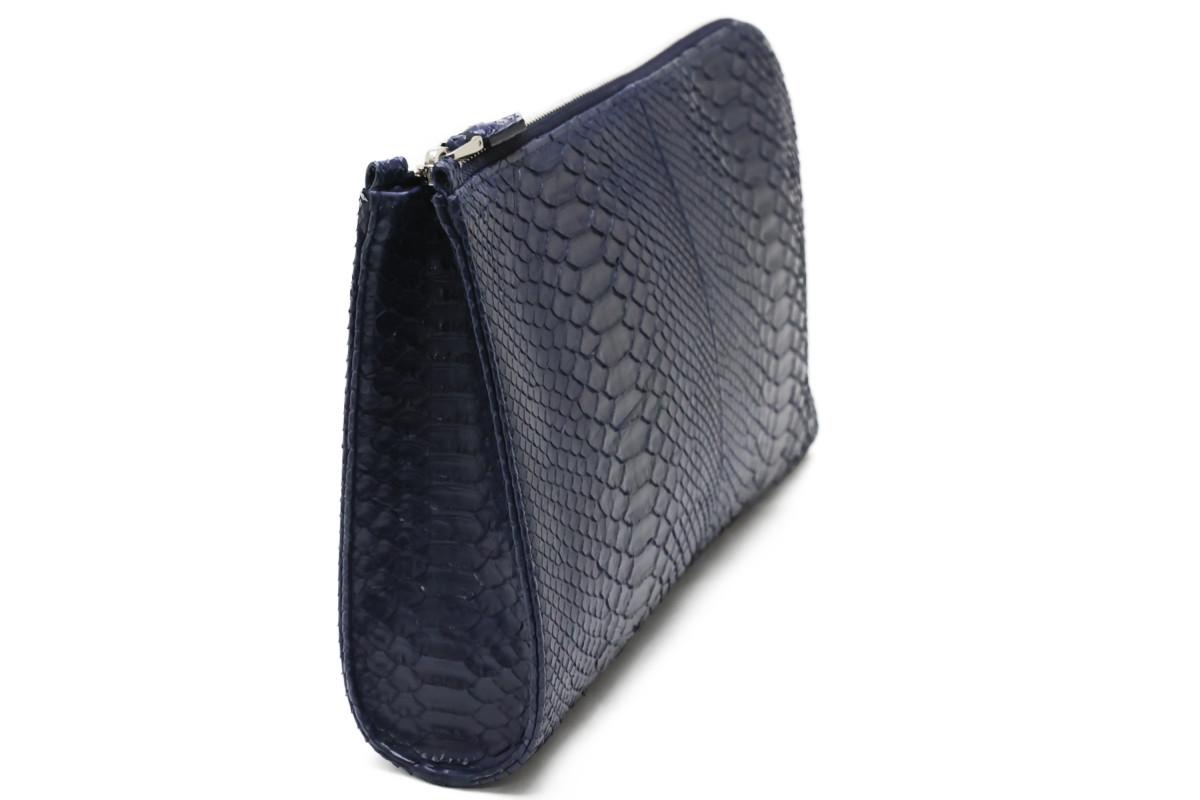 ダイヤモンドパイソンレザー レザック ブランド ブルー クラッチバッグ ブランド クラッチバッグ セカンドバッグ ネイビー バッグ 日本製 ヘビ革 セカンドバッグ バッグ メンズ レディース Le Sac Saggio Lsc Bl 8 5限定 R でpt倍レザック クラッチバッグ ブルー