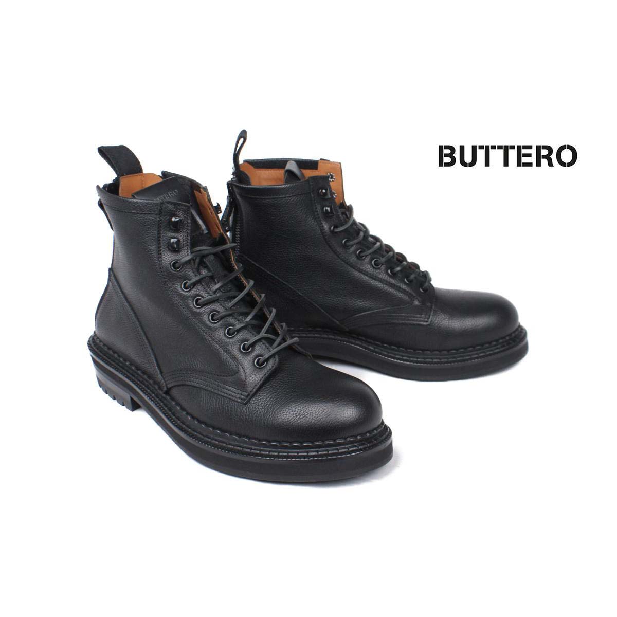 楽天市場】【BUTTERO(ブッテロ)/レザーショートレースアップブーツ