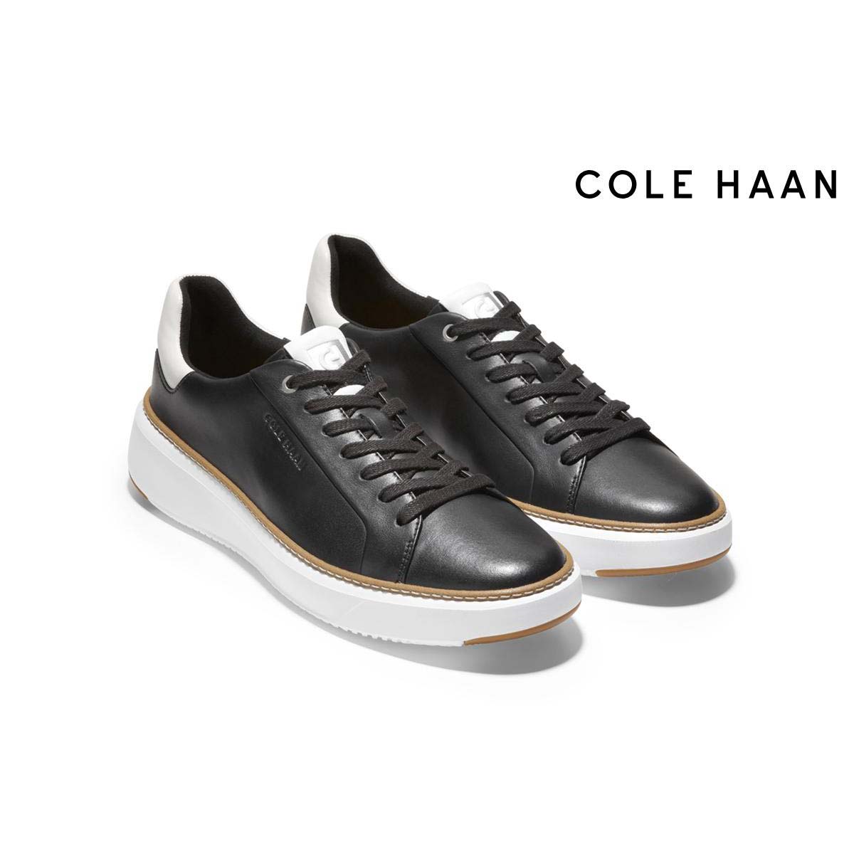 コールハーン スニーカー メンズ グランドプロ トップスピン 靴 COLE HAAN c34225 本革 牛革 レザースニーカー 軽量 クッション 快適 歩きやすい サポート 屈曲性 オンオフ兼用 ビジネスカジュアル ビジカジ 革靴 ブラック