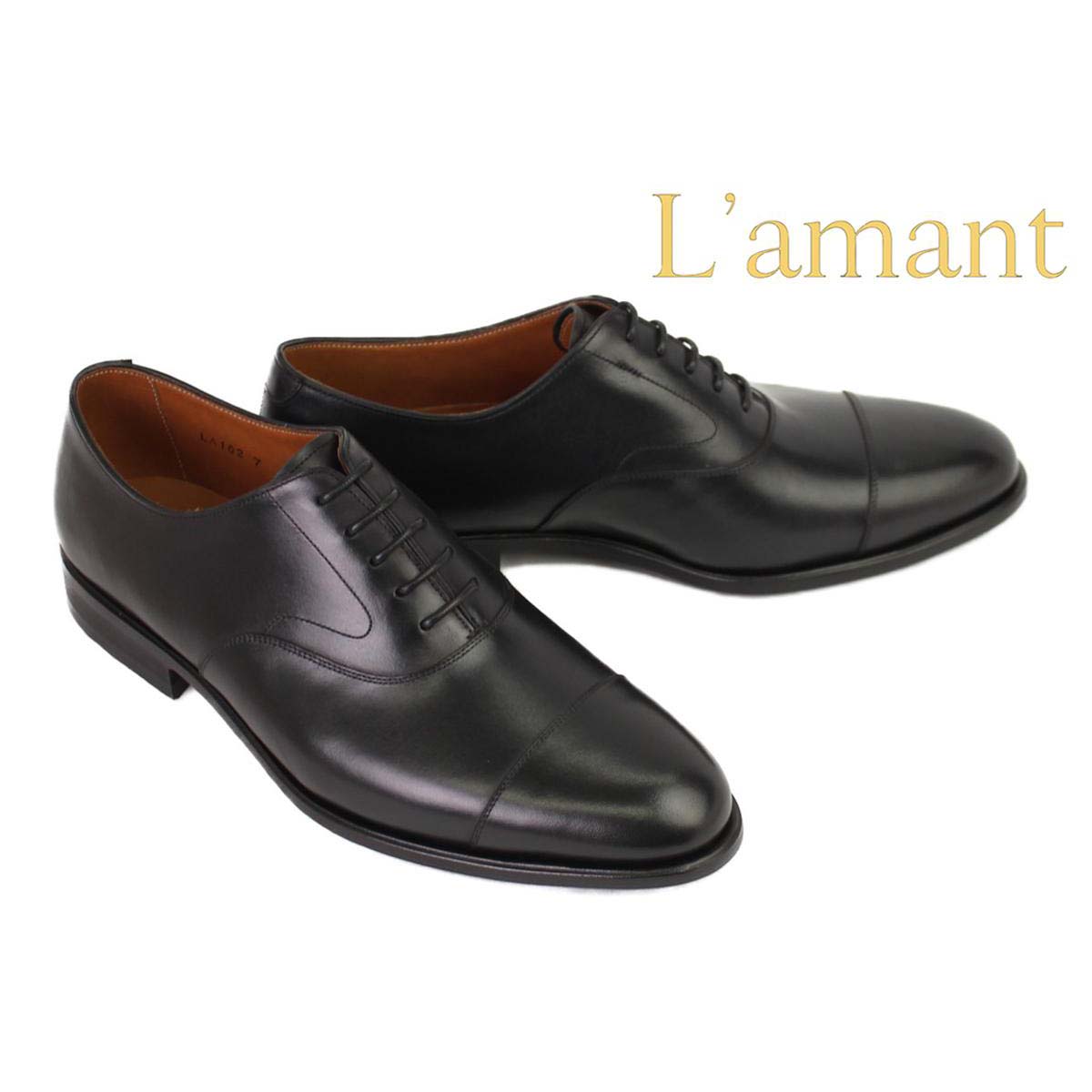 ラマン メンズ ドレスシューズ ストレートチップ ブラック L'amant la102｜クインクラシコ（Queen Classico）