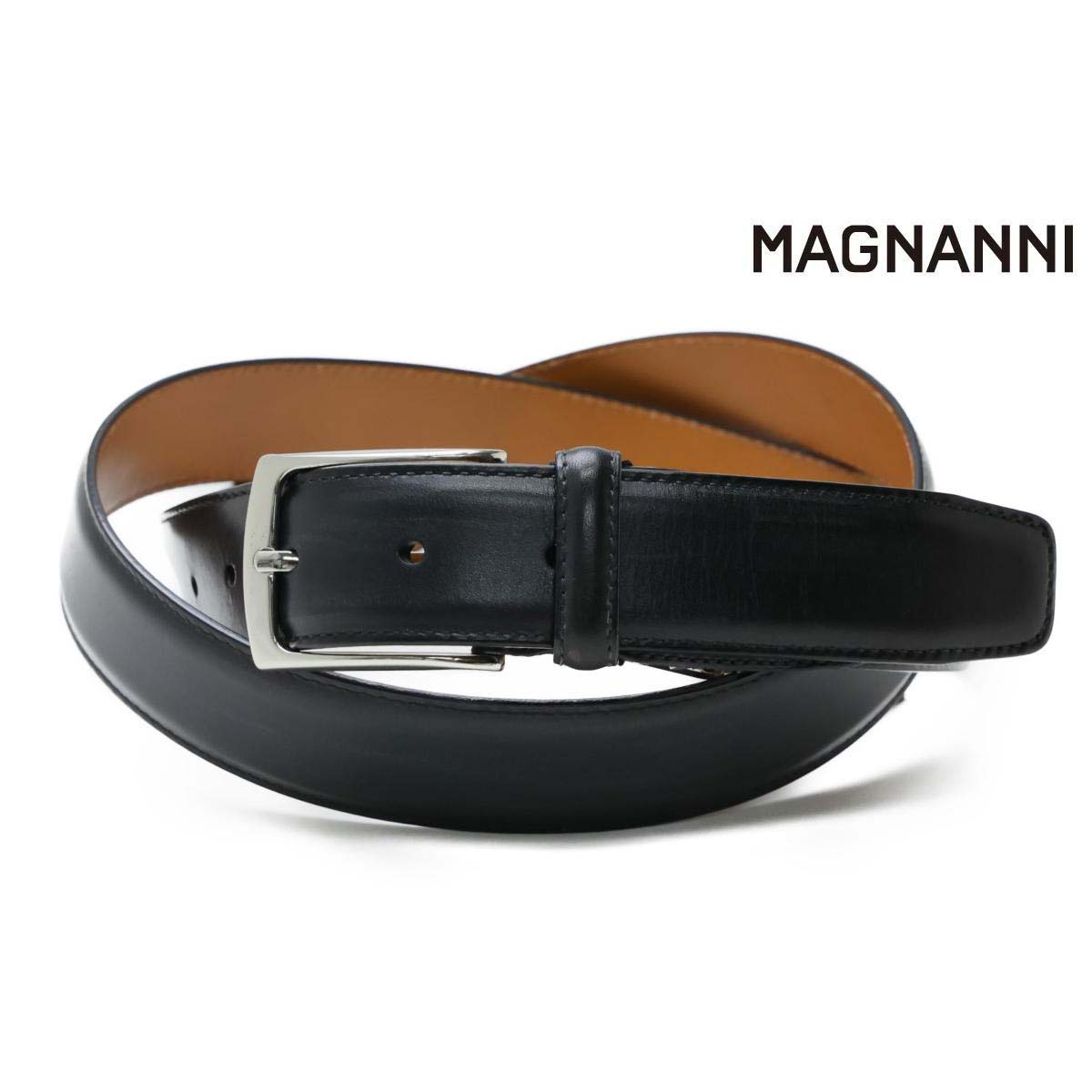 マグナーニ レザーベルト ベルト メンズ 本革 牛革 幅3cm ブラック MAGNANNI mgmb3002 パーティー