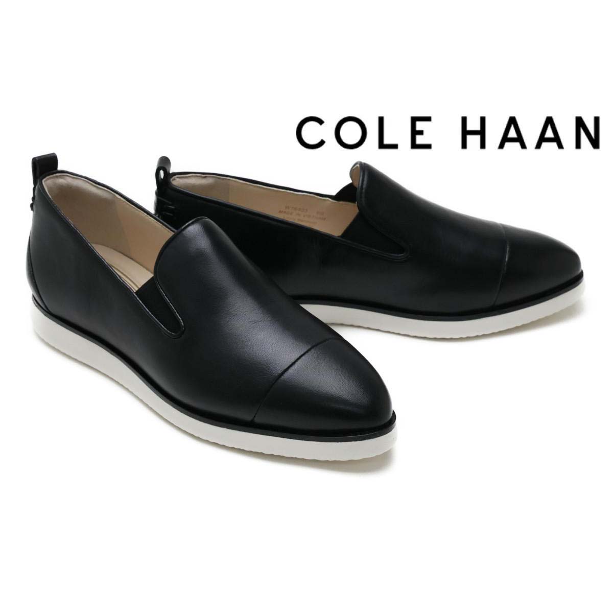 コールハーン レディース グランド アンビション スリッポン ローファー 靴 COLE HAAN w16403 本革 牛革 軽量 クッション 快適 屈曲性 ビジネスカジュアル ビジカジ ドレス ビジネスシューズ 革靴 上質 ブラック