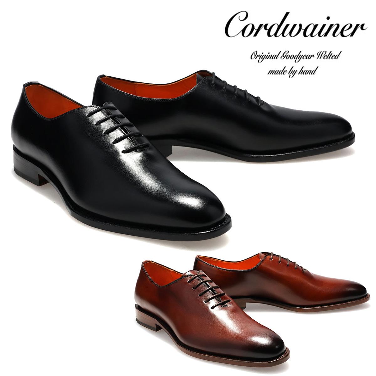 コードウェイナー メンズ ドレスシューズ ホールカット Cordwainer qc4 スペイン産 ビジネス 正統派 エレガント カーフレザー 革底 ブラック ブラウン