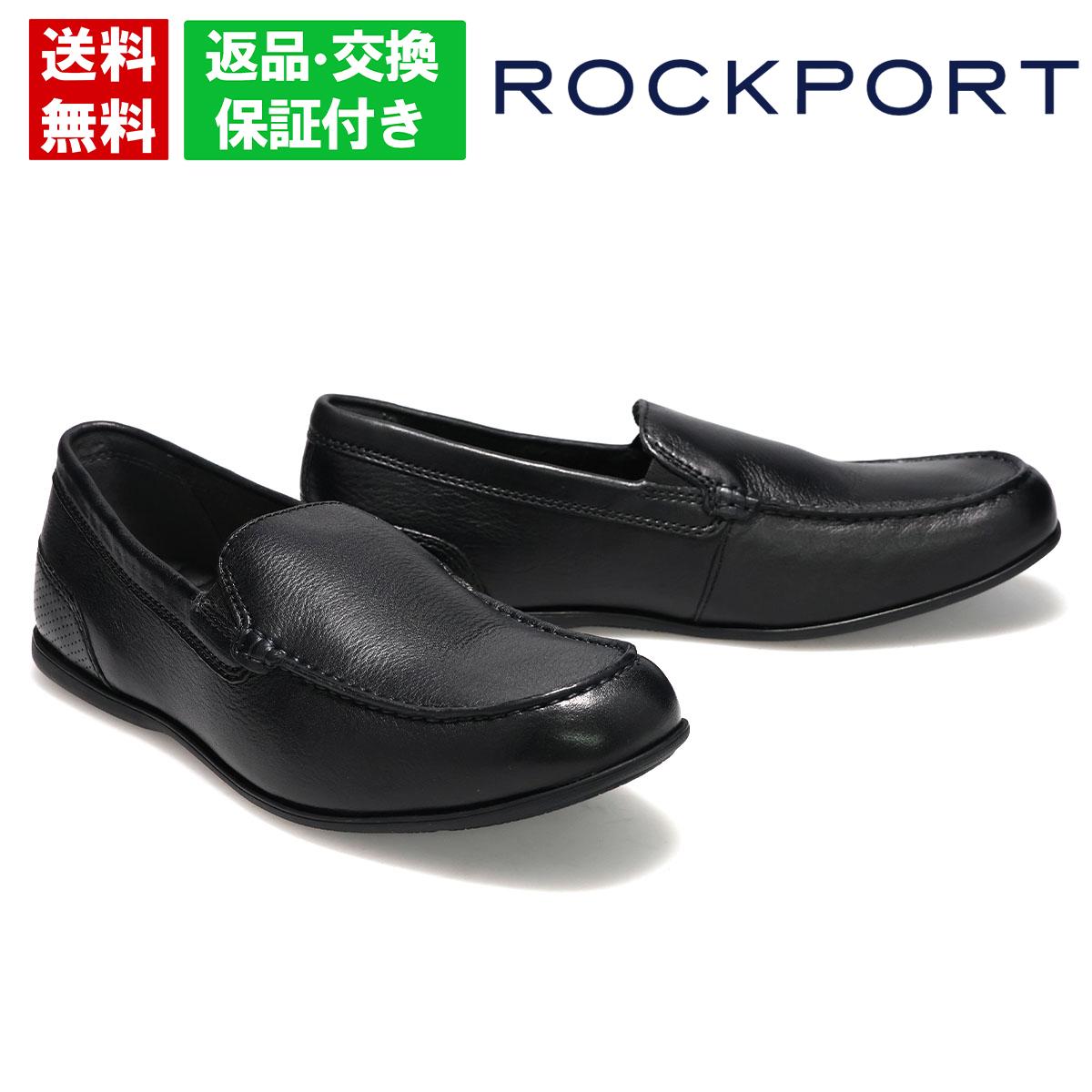ロックポート メンズ カジュアルシューズ マルコムスリッポン ROCKPORT rpicj2275w ローファー 薄型 履きやすい クッション 日常 オンオフ 兼用 ブラック