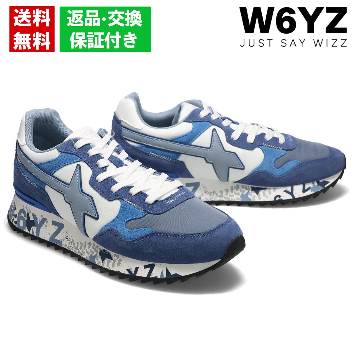 【平日10時までのご注文で即日出荷!】 ウィズ W6YZ スニーカー イタリア ヤックエム スエード スエードレザー 同系色 グラフィック ロゴ イタリア ブルー ykm260-1c91|クインクラシコ(Queen Classico)