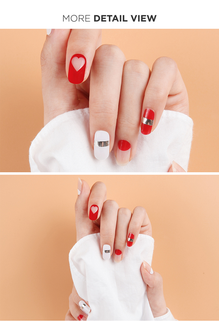 Queens Land Cover Design Nail Parts Heart Navy Pink Khaki Red Light