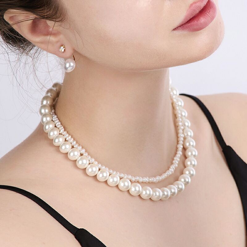 ネックレス パール シルバー925 ユニークパールネックレス (2mm/3mm/4mm/6mm/8mm) 韓国アクセサリー 入学 卒園 母の日
