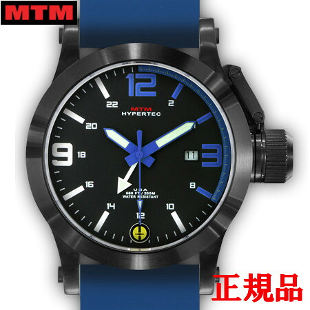 【最大24回払いまで無金利】MTM エムティーエム HYPERTEC 44 BLACK - BLUE DIAL- BLUE RUBBER II メンズ腕時計 クォーツ 送料無料 HYP-SB4-BLUE-BL2B-A