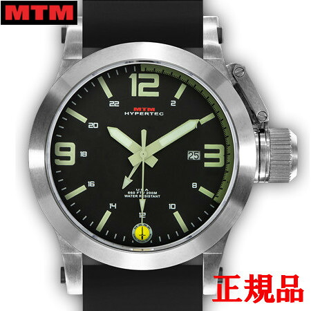 【5％OFF クーポン！4月18日 00:00 ～4月21日9:59】【最大24回払いまで無金利】MTM エムティーエム HYPERTEC 44 SILVER - LUMI DIAL - BLACK RUBBER II メンズ腕時計 クォーツ 送料無料 HYP-SS4-LUMI-BR2S-A