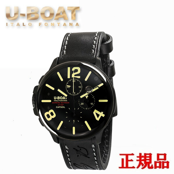 【最大24回払いまで無金利】 U-BOAT ユーボート CAPSOIL CHRONO DLC クォーツ メンズ腕時計 送料無料 8109 ラッピング無料