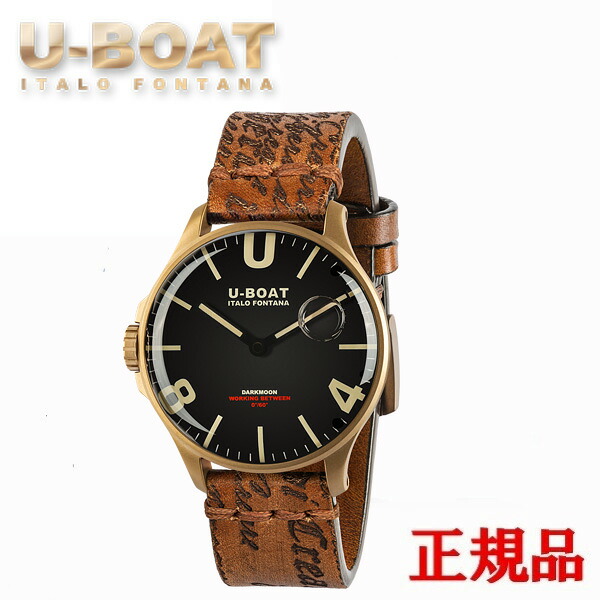 【最大限度24回通貨価値まで無利息】 U-BOAT 潜水艦 DARK MOON 44MM IP BRONZE 石英 メンズウオッチ 貨物輸送無料 8467A ラッピング無料