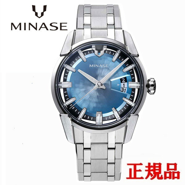 MINASE ミナセ DIVIDO アイスブルーシリーズ ブレスレット 自動巻き メンズ腕時計 送料無料 VM14-M01GIB-SSB ラッピング無料｜ケルエ
