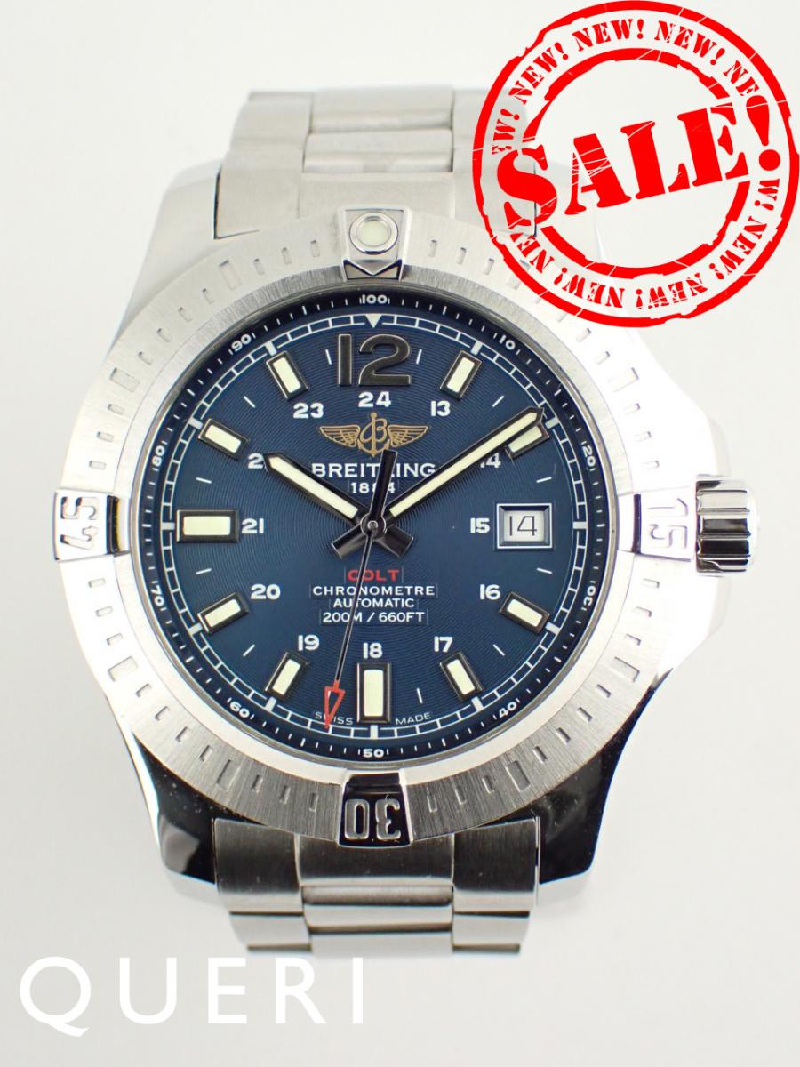 楽天市場】ブライトリング BREITLING コルト A77387 ブルー文字盤 中古