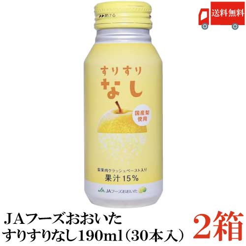 送料無料 JAフーズおおいた すりすりなし 190ml 30本入り×2ケース【梨 ナシ 大分】