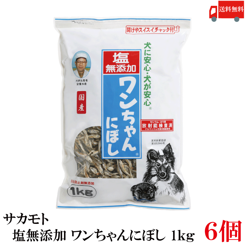 貨物輸送無料 サカモト 塩無付け加える 一お父ちゃんにぼし 1kg ×6個
