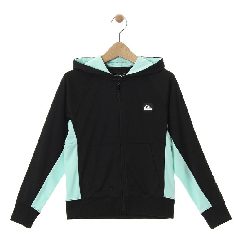 クイック銀色 Quiksilver Kanoa Ss Parka Kids Kids ジップ ラッシュアワー ラッシュ防ぎ 波乗り サーフ 海水浴 夏季 スウィミング ビーチウェア Kly Blk Lisaproject Eu