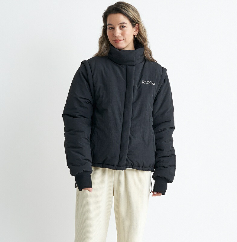 ROXY ファー付き ブラックジャケット　美品 楽天市場】ロキシー 中綿ジャケット ROXY THINKING OF YOU レディース