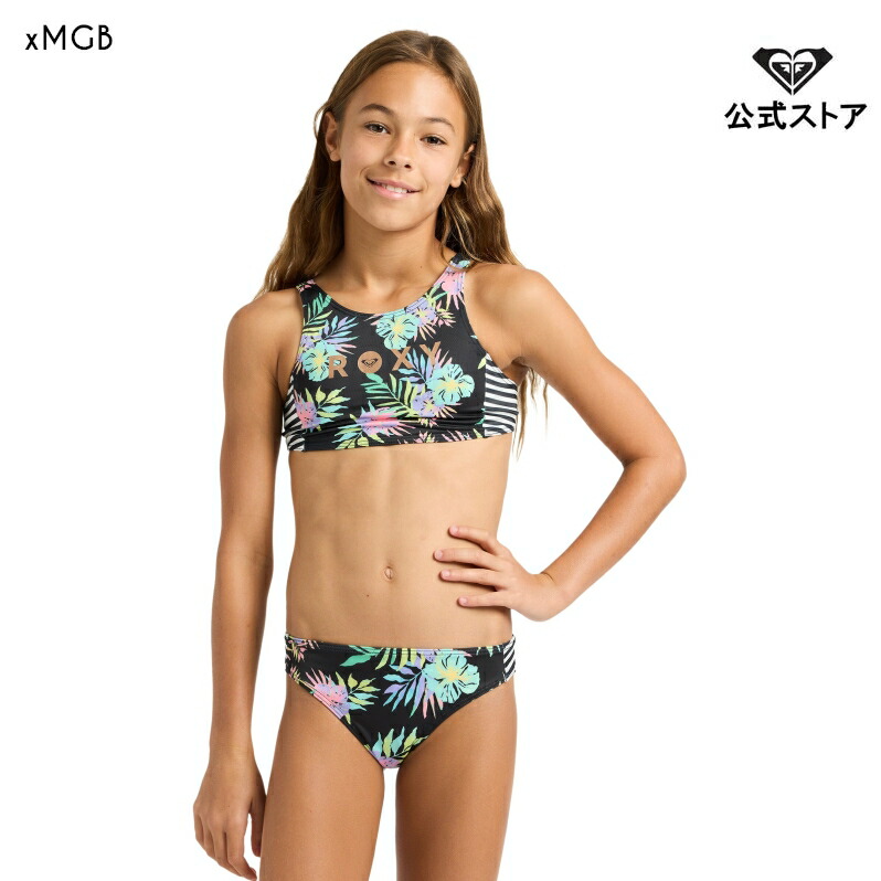 【お買い物マラソン期間はP10倍！】ROXY ロキシー キッズ ROXY ACTIVE RG CROP TOP SET 水着 サーフィン 海水浴 夏 水泳 ビーチウェア
