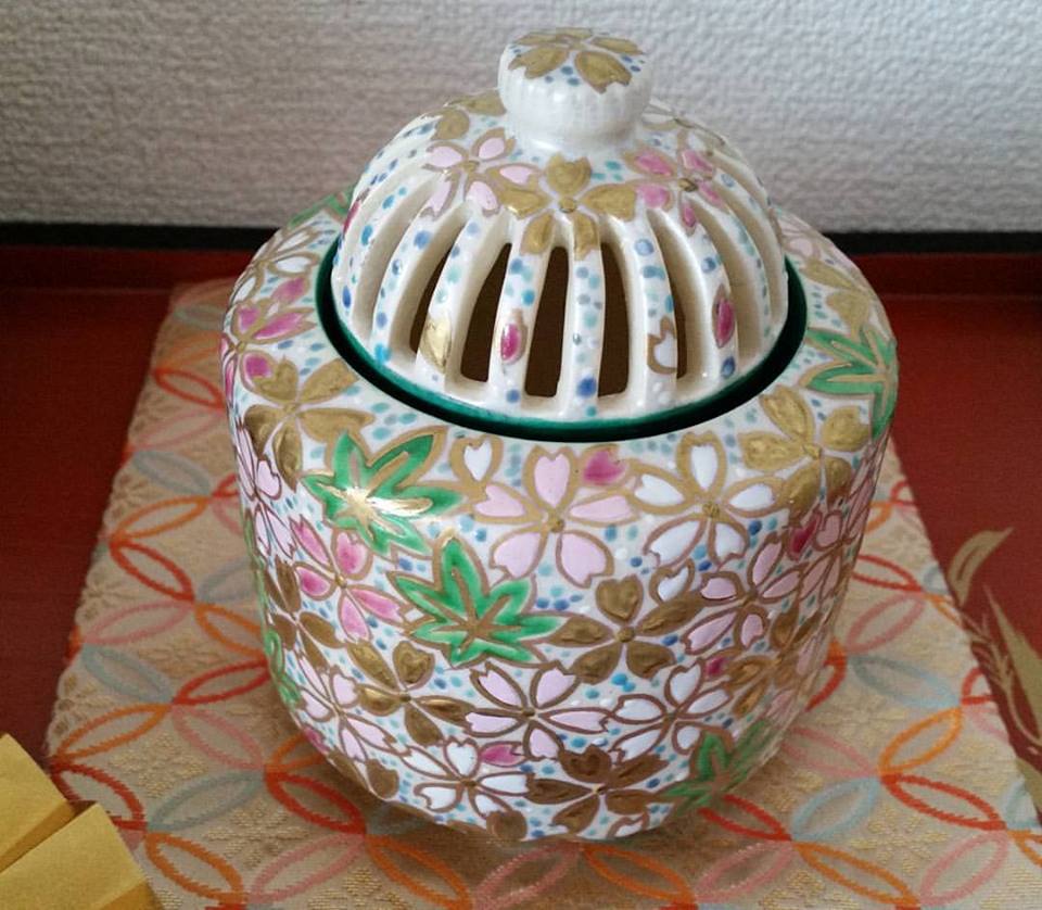 楽天市場】京焼 清水焼 丸香炉 乾山雲錦 大 森俊山窯 陶器 焼き物 京都